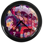 Fantasy  Wall Clock (Black) Front