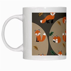 Fox Pattern White Mug by Pakjumat