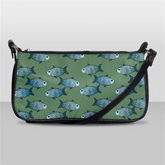 Fishes Pattern Background Shoulder Clutch Bag by Pakjumat