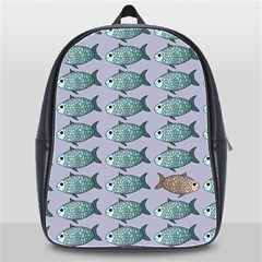 Fishes Pattern Background Theme School Bag (xl) by Pakjumat