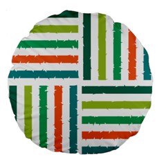 Striped Colorful Pattern Graphic Large 18  Premium Flano Round Cushions by Pakjumat