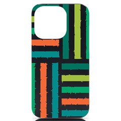 Striped Colorful Pattern Graphic Iphone 14 Pro Black Uv Print Case by Pakjumat