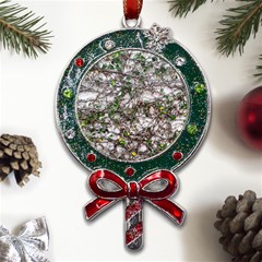 Climbing Plant At Outdoor Wall Metal X mas Lollipop With Crystal Ornament by dflcprintsclothing