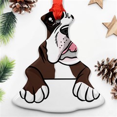 Boxer Dog T- Shirt Tri Colored Boxer T- Shirt Christmas Tree Ornament (two Sides) by JamesGoode