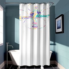 Drone Racing Word Cloud T- Shirt F P V Freestyle Drone Racing Word Cloud T- Shirt Shower Curtain 36  X 72  (stall)  by ZUXUMI