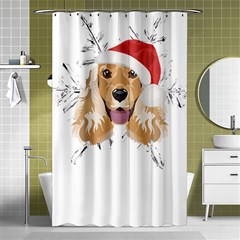 English Cocker Spaniel T- Shirt English Cocker Spaniel Merry Christmas T- Shirt Shower Curtain 48  X 72  (small)  by ZUXUMI