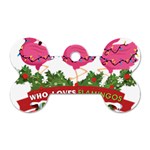 Flamingo T- Shirt Just A Girl Who Loves Flamingos And Christmas T- Shirt (1) Dog Tag Bone (Two Sides) Front