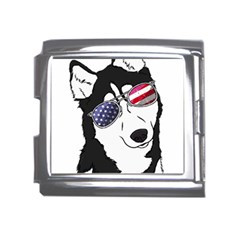 Fourth Of July T- Shirt Patriotic Husky T- Shirt Mega Link Italian Charm (18mm) by ZUXUMI