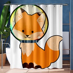 Fox T- Shirt Kawaii Astronaut Fox T- Shirt Shower Curtain 60  X 72  (medium)  by ZUXUMI