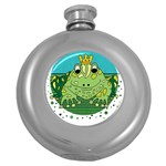 Frog Lovers Gift T- Shirtfrog T- Shirt Round Hip Flask (5 oz) Front