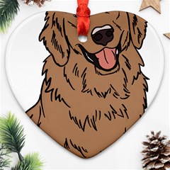 Golden Retriever T- Shirt A Golden Retriever T- Shirt Heart Ornament (two Sides) by ZUXUMI