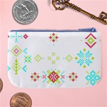 Christmas Cross Stitch Pattern Effect Holidays Symmetry Large Coin Purse Back