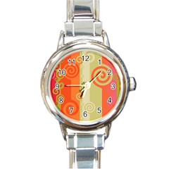 Ring Kringel Background Abstract Red Round Italian Charm Watch by Mariart