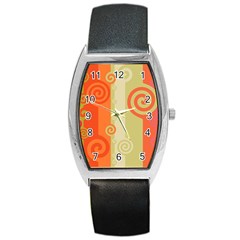 Ring Kringel Background Abstract Red Barrel Style Metal Watch by Mariart