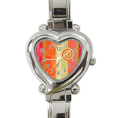 Ring Kringel Background Abstract Red Heart Italian Charm Watch by Mariart