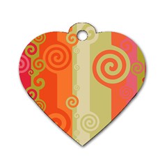 Ring Kringel Background Abstract Red Dog Tag Heart (two Sides) by Mariart