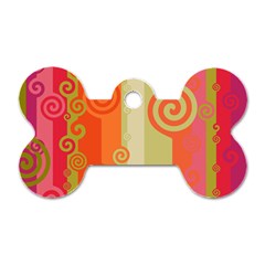 Ring Kringel Background Abstract Red Dog Tag Bone (one Side) by Mariart