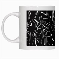 Cool Design Art T- Shirt Black And White Damascus Abstract Pattern T- Shirt White Mug by EnriqueJohnson