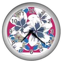 Hawaii T- Shirt Hawaii Branch Pattern T- Shirt Wall Clock (silver) by EnriqueJohnson