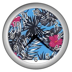 Hawaii T- Shirt Hawaii Flowering Trend T- Shirt Wall Clock (silver) by EnriqueJohnson