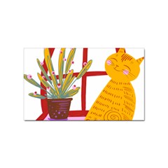 Cat Pet Ginger Art Animal Cartoon Sticker (rectangular) by uniart180623