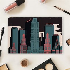 New York City Nyc Skyline Cityscape Cosmetic Bag (large) by uniart180623