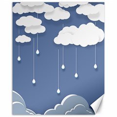 Clouds Rain Paper Raindrops Weather Sky Raining Canvas 16  X 20  by uniart180623