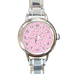 Girly Girlie Punk Skull Round Italian Charm Watch by Ket1n9