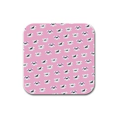 Girly Girlie Punk Skull Rubber Square Coaster (4 Pack) by Ket1n9