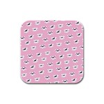 Girly Girlie Punk Skull Rubber Square Coaster (4 pack) Front