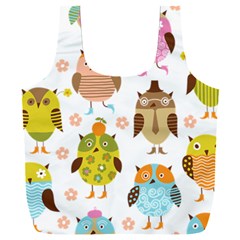 Cute Owls Pattern Full Print Recycle Bag (xxxl) by Ket1n9