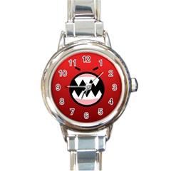 Funny Angry Round Italian Charm Watch by Ket1n9