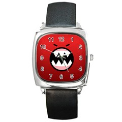 Funny Angry Square Metal Watch by Ket1n9