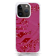 Pink Circuit Pattern Iphone 14 Pro Tpu Uv Print Case by Ket1n9