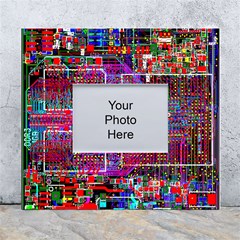 Technology Circuit Board Layout Pattern White Wall Photo Frame 5  X 7  by Ket1n9