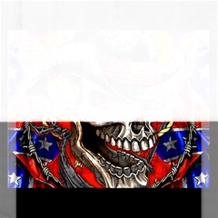 Confederate Flag Usa America United States Csa Civil War Rebel Dixie Military Poster Skull Rectangular Jigsaw Puzzl by Ket1n9