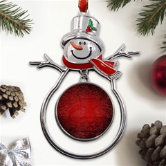 Red-grunge-texture-black-gradient Metal Snowman Ornament by Ket1n9