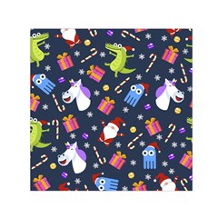 Colorful Funny Christmas Pattern Square Satin Scarf (30  X 30 ) by Ket1n9