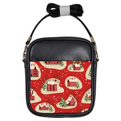 Christmas New Year Seamless Pattern Girls Sling Bag by Ket1n9