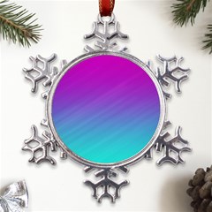 Background-pink-blue-gradient Metal Large Snowflake Ornament by Ket1n9