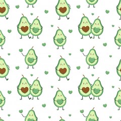 Cute-seamless-pattern-with-avocado-lovers Play Mat (square) by Ket1n9