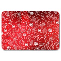 Christmas Pattern Red Large Doormat by Grandong