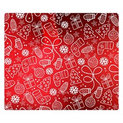 Christmas Pattern Red Premium Plush Fleece Blanket (small) by Grandong