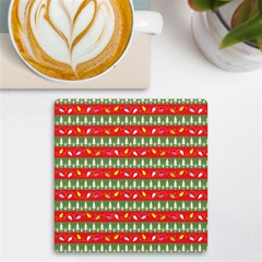 Christmas-papers-red-and-green Uv Print Square Tile Coaster  by Grandong