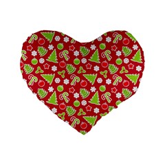 Christmas-paper-scrapbooking-pattern Standard 16  Premium Flano Heart Shape Cushions by Grandong