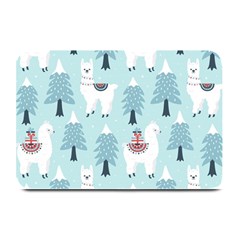 Christmas-tree-cute-lama-with-gift-boxes-seamless-pattern Plate Mats by Grandong