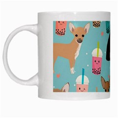 Chihuahua Bubble Kawaii Boba Tea Cute Dog White Mug by Grandong