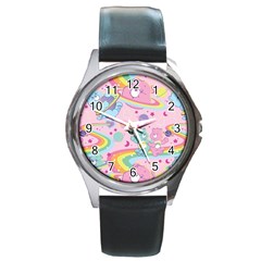 Bears Kawaii Pattern Round Metal Watch by Grandong