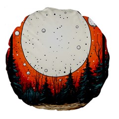 Moon Night Nature Dream Sky Large 18  Premium Flano Round Cushions by Vaneshop