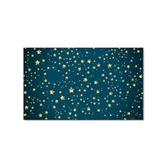 Star Golden Pattern Christmas Design White Gold Sticker Rectangular (10 Pack) by Vaneshop